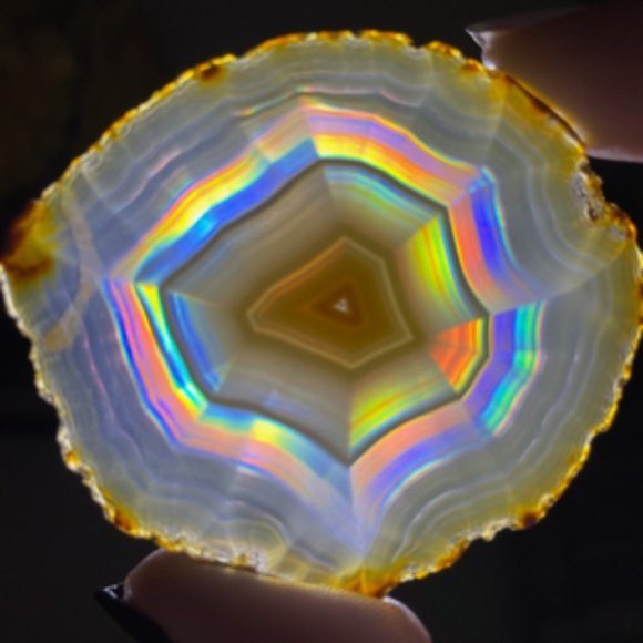 🚫SOLD🚫Natural Rainbow Iris Agate Slice - Picture 3 of 6